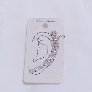 Fashion Jewelry Crystal Faux Diamond Silver Earring Cuff